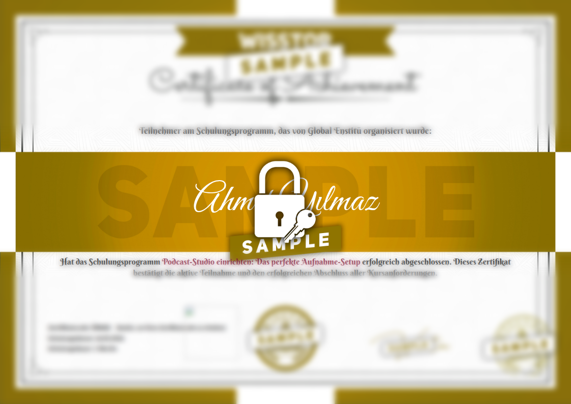 Beispiel Podcast-Studio einrichten: Das perfekte Aufnahme-Setup-Zertifikat