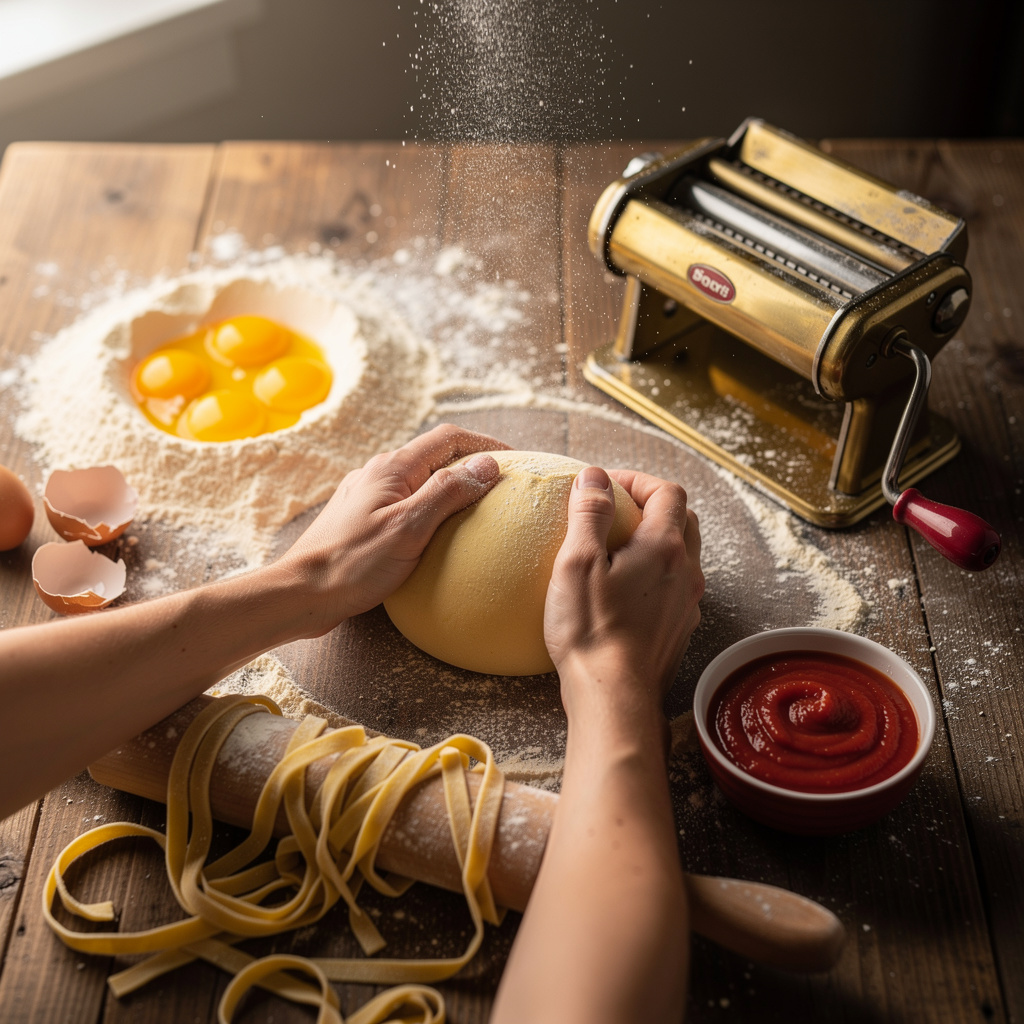 Italienische Pasta und frische Teigherstellung