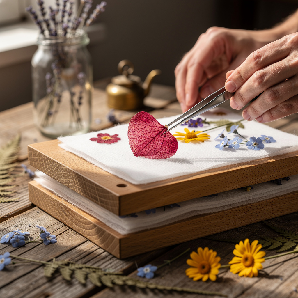 Blumenpressen und botanische Kunst