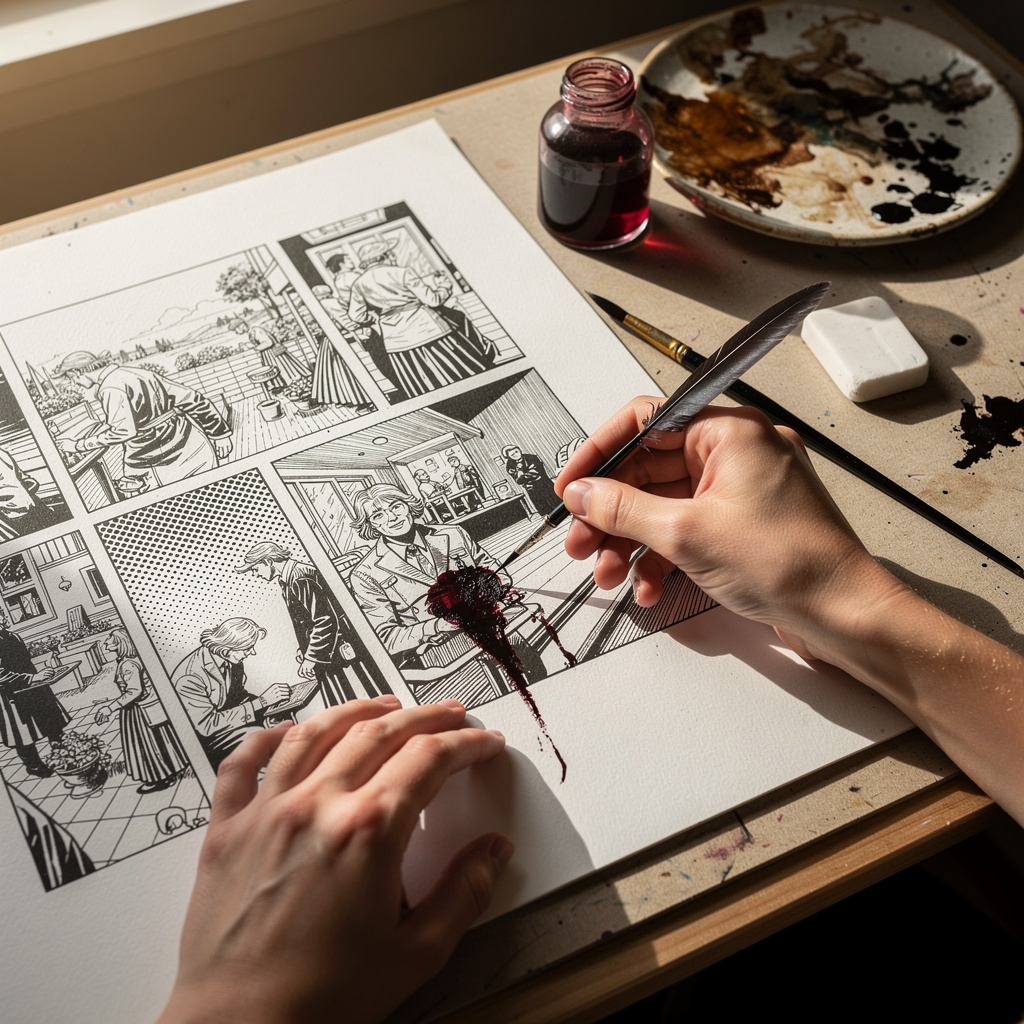 Comiczeichnen und Tuschen