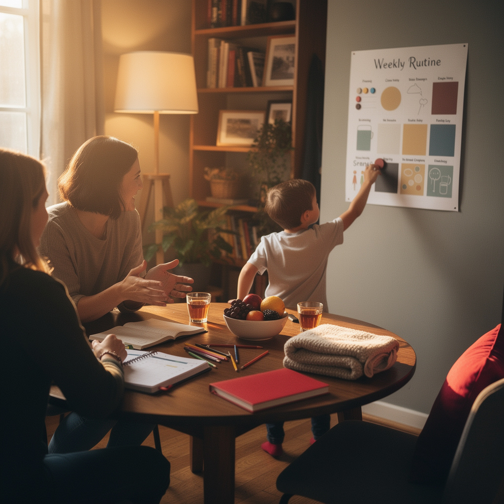 Familienbesprechungen und Alltagsroutinen