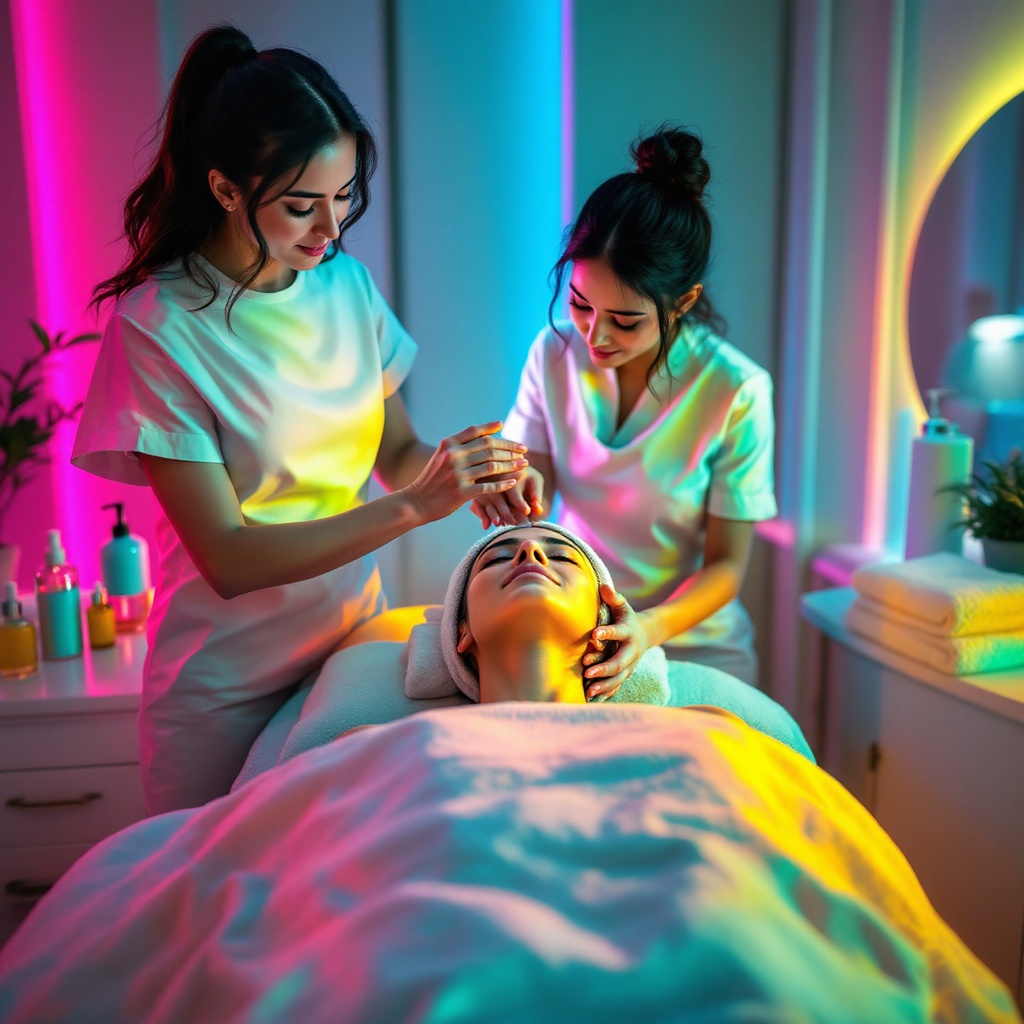 Dekolleté- und Gesichtsmassage