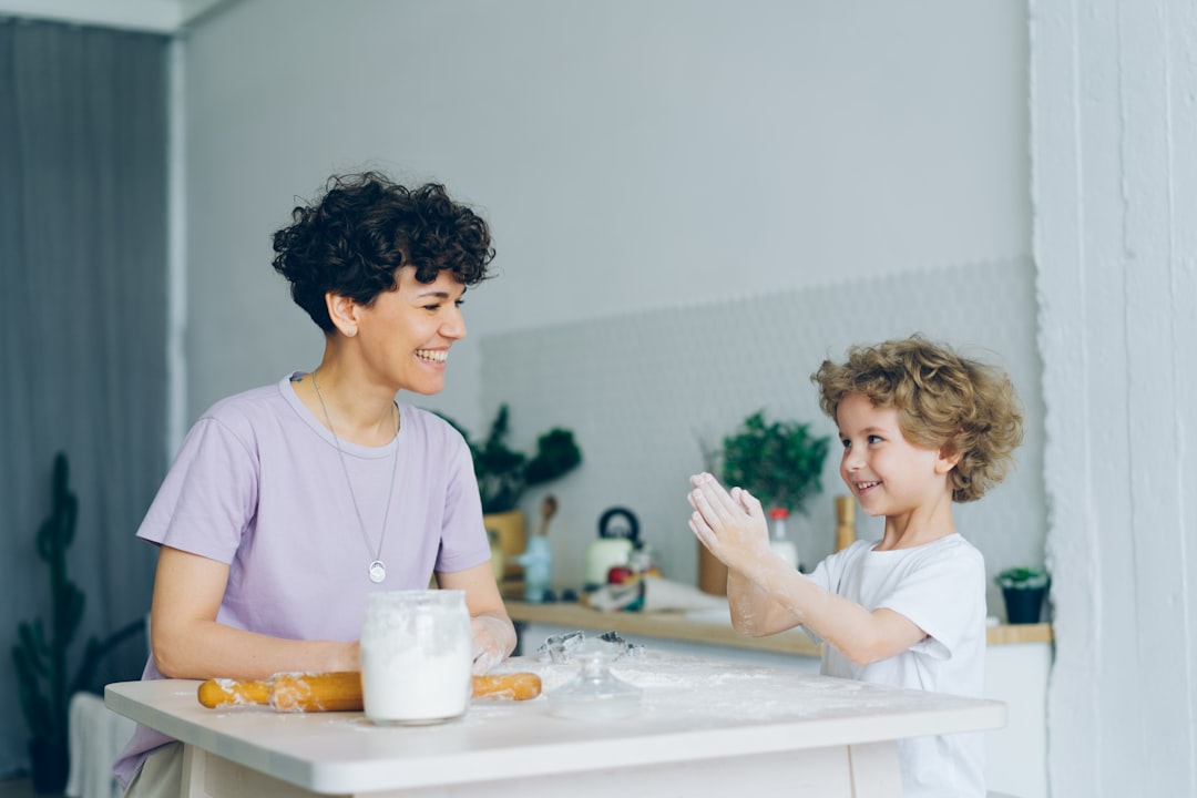 happy family cooking together