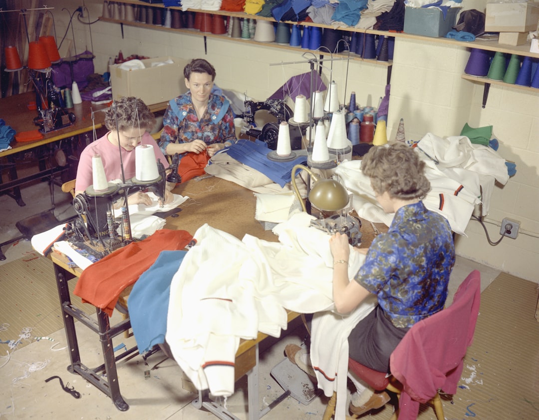 person sewing peacefully