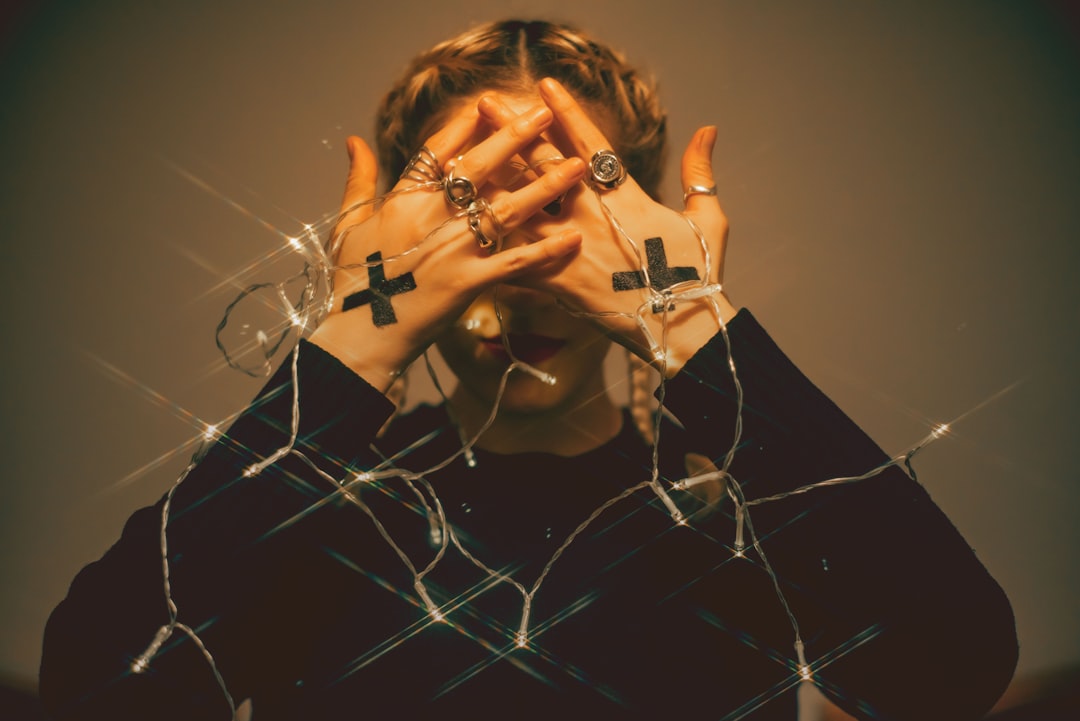 person controlling emotions digitally