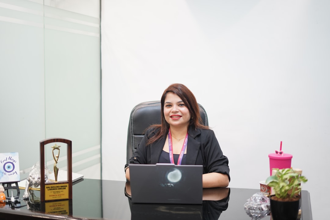 woman giving presentation online