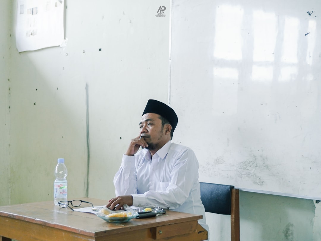 person practicing speaking